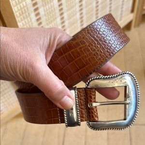 B-Low the Belt Brown Croc Belt